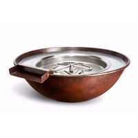 31 Inch Round Tempe Copper Fire and Water Bowl Electronic Ignition 24VAC