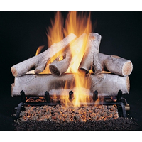 Birch Vented Gas Logs on FX Burner