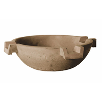 Concrete Triple Scupper Bowl 33 Inch Round - 90 Degree Scuppers