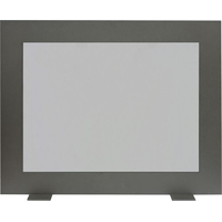 Saratoga modern fireplace glass screen shown in Textured Black with mesh screen