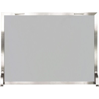 Brushed Stainless Steel Glass Panel Fireplace Screen