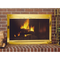 Polsihed Brass Fireview Masonry Fireplace Door