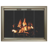 4 Sided Overlap Fit Lancer Zero Clearance Fireplace Door In Pweter