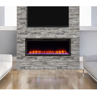 SimpliFire 50 Inch Allusion Platinum Recessed Linear Electric Fireplace