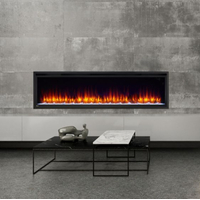 SimpliFire 60 Inch Allusion Platinum Recessed Linear Electric Fireplace