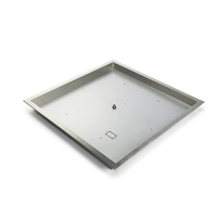 HPC 42 Inch Square High Capacity Fire Pit Bowl Pan - 304 Stainless Steel