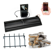 HPC 22 Inch Dual Step Outdoor Linear H-Burner With Bluetooth Hi/Lo Electronic Ignition With Grate And Aspen Birch Logs