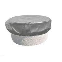 Round Vinyl Fire Pit Cover Black Fits 35 to 53 Inches
