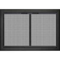 3-Sided Overlap Brookfield ZC Cabinet Gate Mesh Fireplace Door - Needs Hearth On Prefab To Sit On - Textured Black Shown