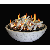 39 Inch Grand Canyon GFRC Fire Bowl In White with OPTIONAL LAVA ROCK AND ASPEN LOGS