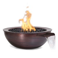 Sedona 27" Hammered Copper Fire and Water Bowl