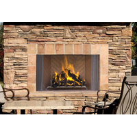 Oracle Outdoor Wood Burning Fireplace With Warm Red Herringbone Liner