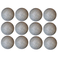 4 Inch Diameter Light Gray Smooth Fireballs Balls - 12 Pieces