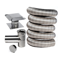 8" M-Flex 316 Stainless Steel Standard Liner Kit With Tee