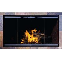 Majestic MBUC36 Glass And Track Zero Clearance Fireplace Door Charcoal Finish