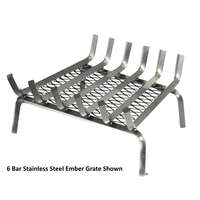 23 Inch x 17 Inch Stainless Steel Ember Grate With 6 Bars 3/4 Inch Thick - American Made