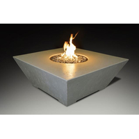 48 Inch Square Grand Canyon GFRC Gas Fire Table In Bone Finishe