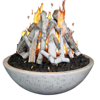 39 Inch Grand Canyon GFRC Tee Pee Burner Fire Bowl In White with OPTIONAL LAVA ROCK AND ASPEN LOGS