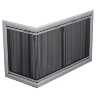 Cumberland Masonry Corner Fireplace Door in Anodized Brite Nickel - 4 Sided NO Draft Assembly