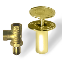 Brass angled gas valve kit
