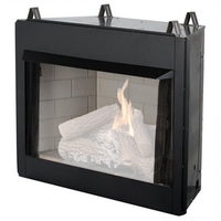 VRT3236 Vent Free Firebox with White Stacked Brick Panel