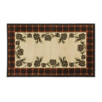 Goods of the Woods Cones Red Plaid Rectangular Hearth Rug