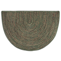 Braided Reversible Multicolor Green Hald Round Hearth Rug 27" x 48"