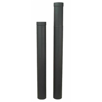 6" x 30" - 70" Adjustable HeatFab Saf-T Pipe Single Wall Black Stove Pipe 2606B
