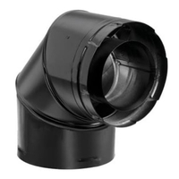 4” x 6 5/8” DirectVent Pro 90° Elbow Black Chimney Pipe 46DVA-E90B