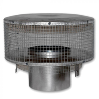 Superior Round Top Termination with Mesh Screen for 8-Inch Chimney - Black