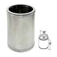 24 Inch x 36 Inch DuraTech Stainless Steel Chimney Pipe | 24DT-36SS