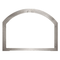 Natural Stainless Steel Arched Masonry Fireplace Door