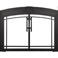 Buckingham Arch Conversion Fireplace Door in Textured Black