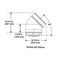 45 Degree Direct Vent Elbow Dimensions