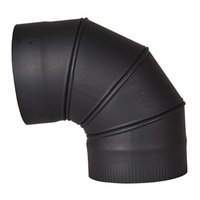 VSB0890A - 8" Ventis Single-Wall Black Stove Pipe 90 Degree Adjustable Elbow
