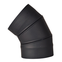 VSB0845A - 8" Ventis Single-Wall Black Stove Pipe 45 Degree Adjustable Elbow