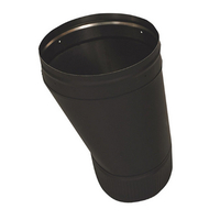 VSBOAO - 8" Ventis Single-Wall Black Stove Pipe 22 Gauge Cold Rolled Steel, Offset Oval To Round