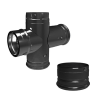 DuraVent 3" Black PelletVent Pro Double Tee with Clean-Out Tee Cap 3PVP-DBTB1