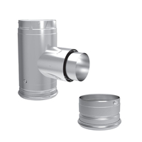 DuraVent 3" PelletVent Pro Increaser Adapter Tee with Clean-Out Tee Cap 3PVP-TADX41