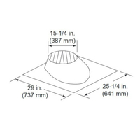 11 Inch Diameter 0 - 6/12 Pitch Roof Flashing for SL1100 and SL400 Series Vent Pipe | RF570
