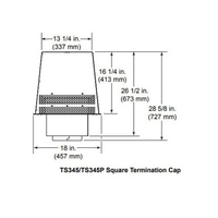 Black Trapezoid Termination Cap for SL300 Series Chimney Pipe | TS345P