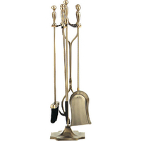 5 Piece  Tool set is made of steel, Antique Brass finish, 30.5" high