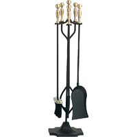 Tool set is made of steel, Antique Brass and Black finish, 30.5" high
