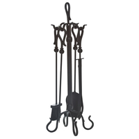 Tool Set includes 5 Pieces, is made of black steel, 32" high