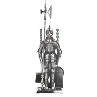 Tool Set is 29" tall and made of steel, pewter finish