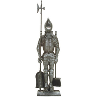 Tool Set is 44" high, made of steel, pewter finish, knight design