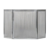 Fireplace Screen is made of steel, satin nickel finish, linear screen, 50"W x 32"H