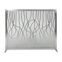 Fireplace Screen is made of steel, stainless steel finish, size 39"W x 31"H