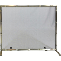 Fireplace Screen is made of steel, antique brass bamboo design, 31" high x 38 1/4" wide