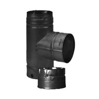 DuraVent 4" Black PelletVent Single Tee with Clean-Out Tee Cap 4PVL-TB